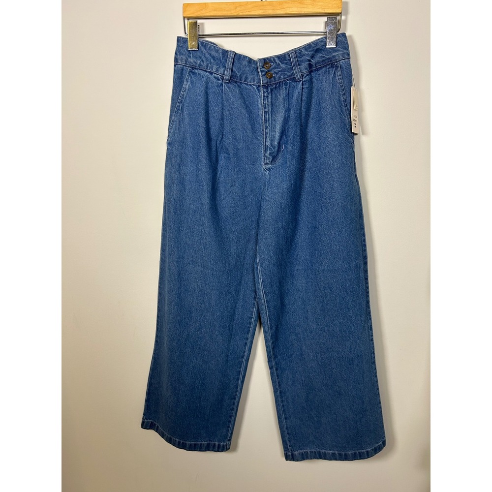 Billabong Women's Salt Washed Denim Wide Leg Pants Medium cottgecore relaxed.‎